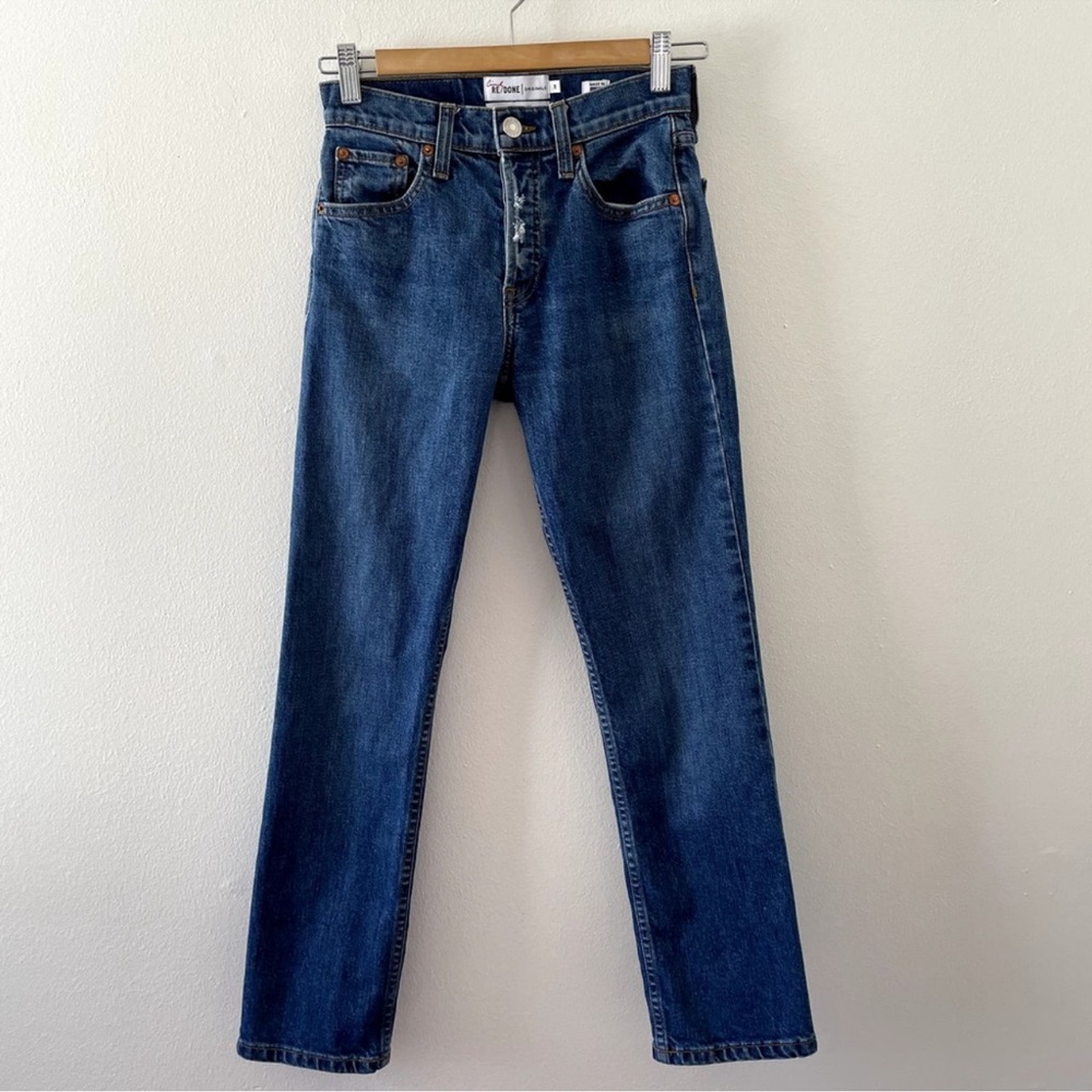 Re/done Jeans Womens 24 Blue The Crawford Cindy Button Fly